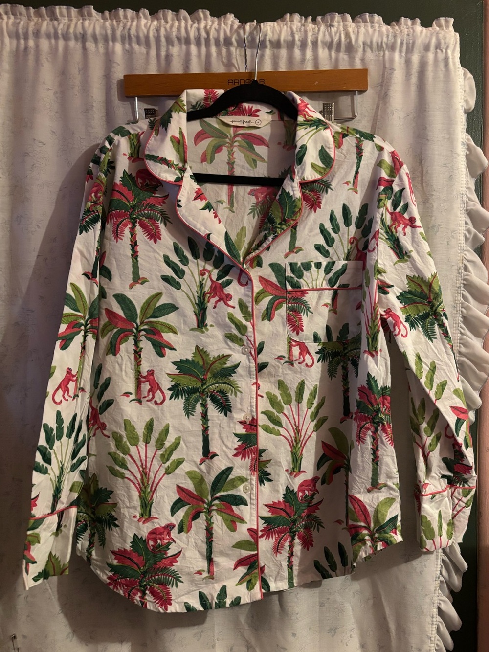 Printfresh White Shirt with Green and Pink Tropical Print - Picture 2 of 14